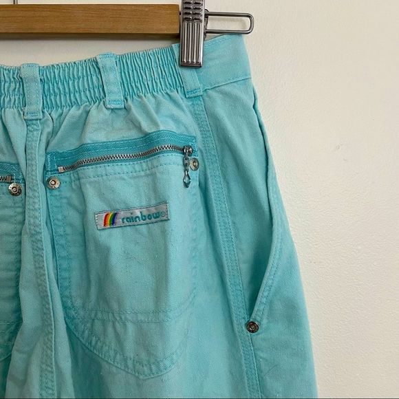 Vintage | 1980s Sky Blue Rainbow Pants - Picture 2 of 16